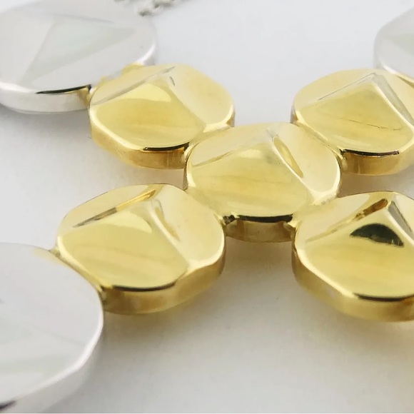 Chimento 18K Yellow White Gold Large Cross Pendant on Chain Necklace, Italy - Picture 6 of 10